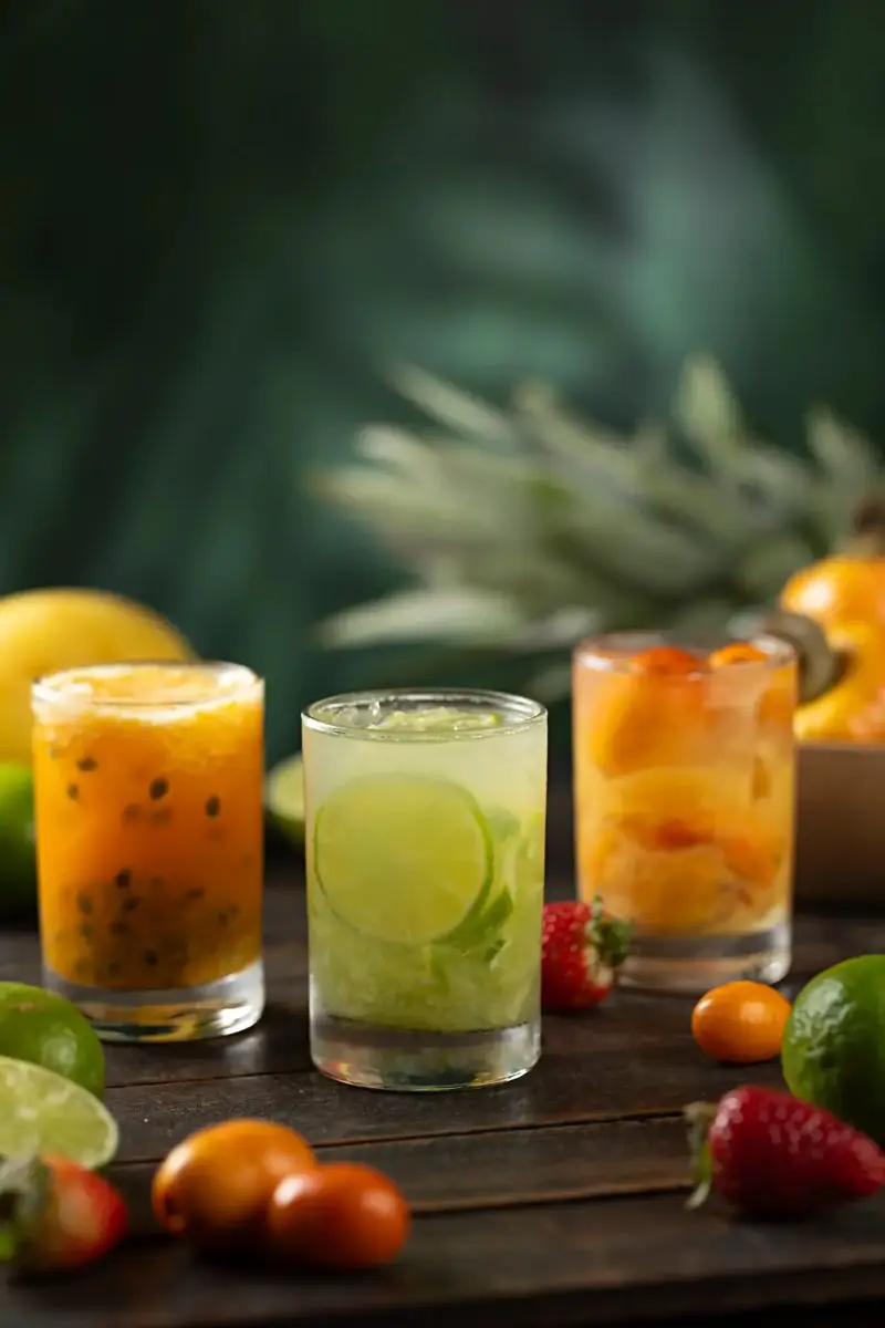 Academia da Cachaça's trio of caipirinhas — classic and special flavors