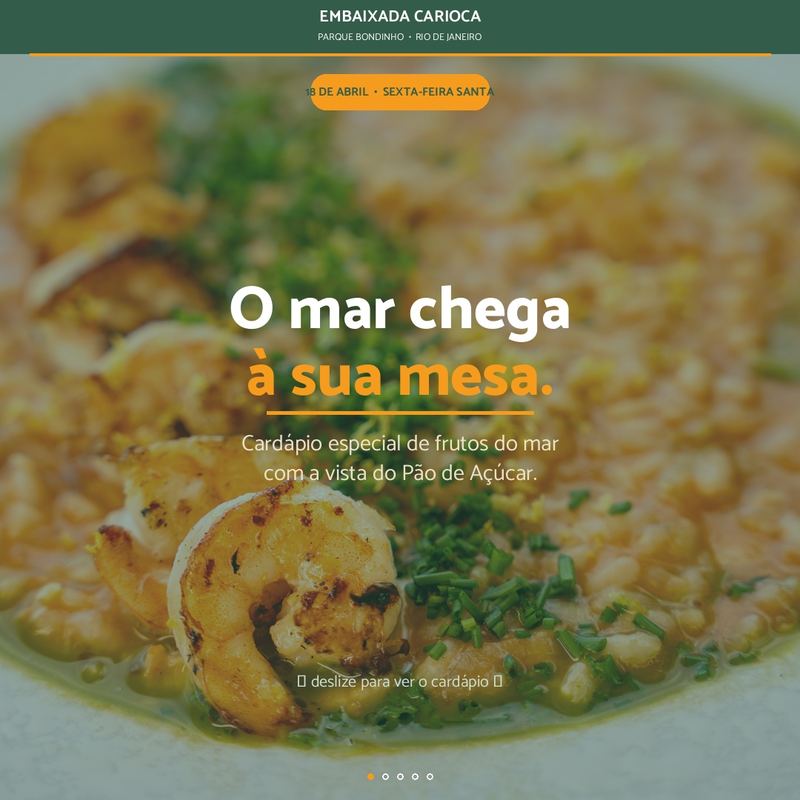 Post de Embaixada Carioca en Instagram — Menú especial de mariscos para Viernes Santo